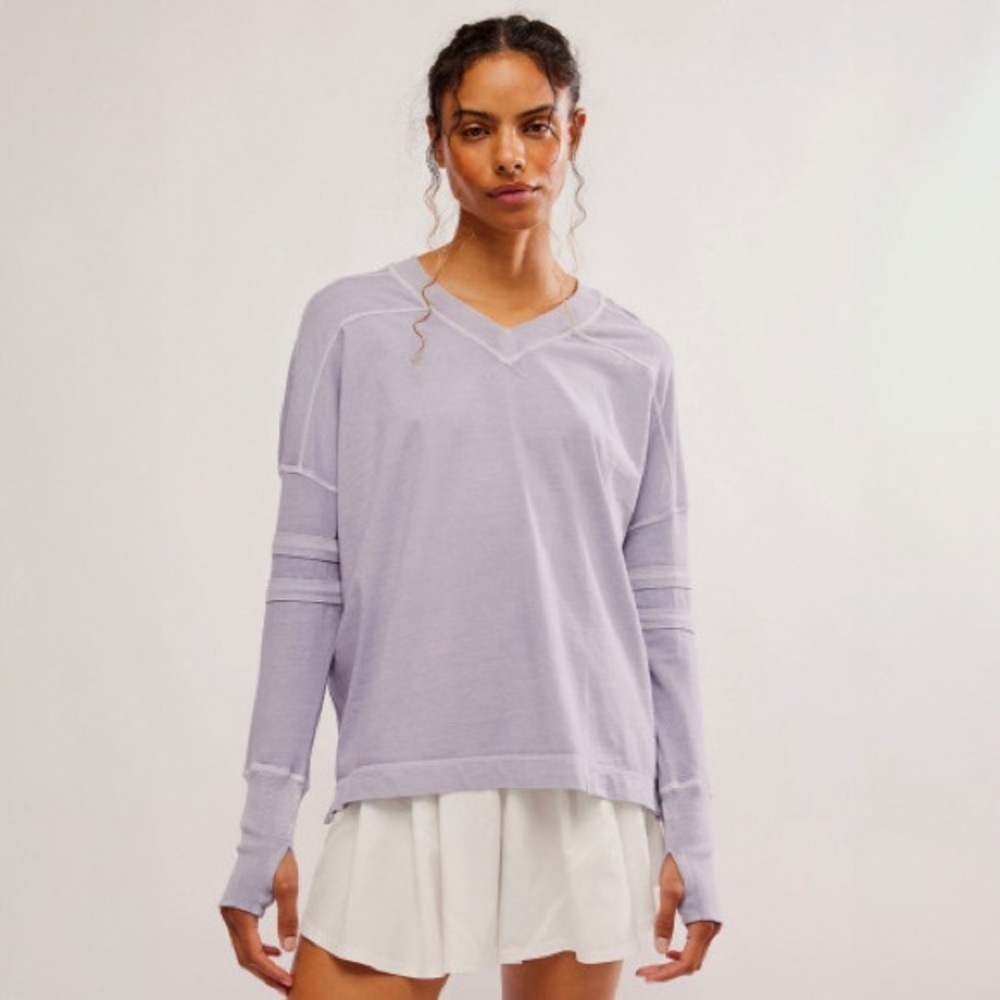 FREE PEOPLE All Star Oversized Purple Tee S